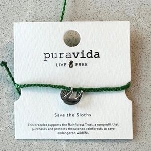 🌺2 for $10🌺 Pura Vida Save the Sloths Rainforest Trust Bracelet Silver